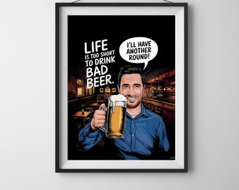 beer wall art, funny beer poster, beer humor print, beer art print, beer decor, joke beer print, beer lover gift, printable beer art