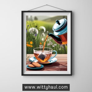 tea wall art, tea humour, tea prints, trendy tea art, tea decor, tea art print, tea poster, kitchen art, tea lover, tea room, art unframed
