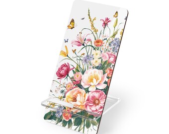 Nature Harmony Mobile Stand, Floral Phone Holder, Desk Accessory, Gift for Friends, Family, Loved Ones, Appreciation, Thank You, Valentine