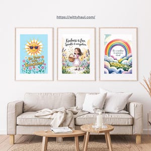 Arte mural positivo para el aula, arte mural de afirmación para niños, decoración de habitaciones infantiles, carteles infantiles, carteles escolares, decoración inspiradora para el aula.