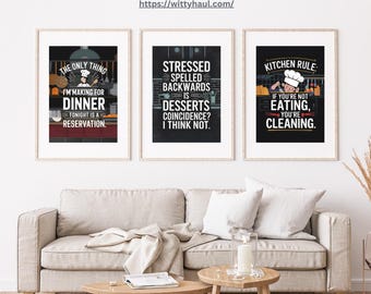 kitchen wall art, kitchen posters, kitchen prints, kitchen art, food humor, dining room art, kitchen quotes, funny kitchen art, chef jokes