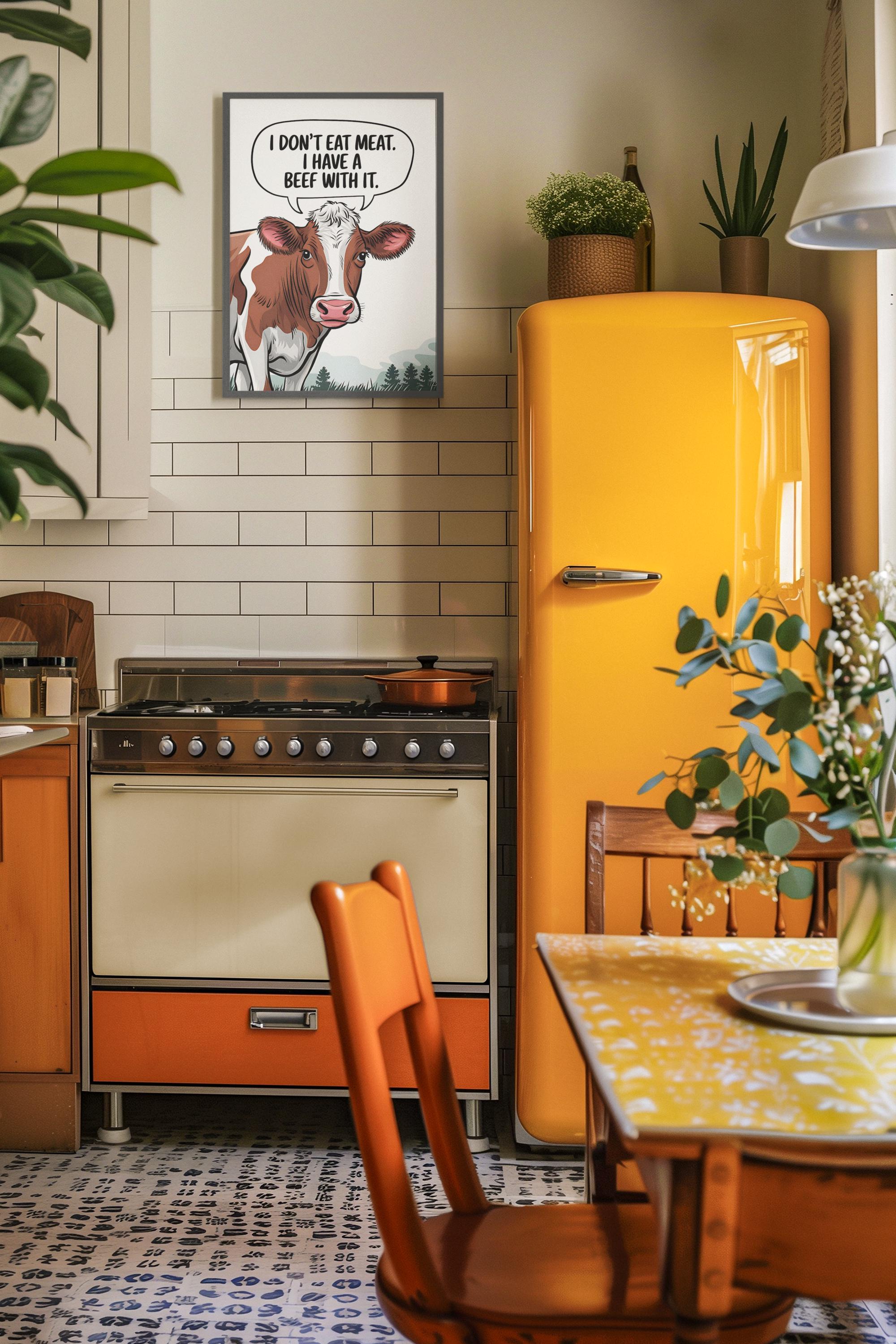 how a fine art print can transform your kitchen into a... Kitchen Art Prints, Dining Room Art Prints, Vegan Wall Art Decor, Vegan ...