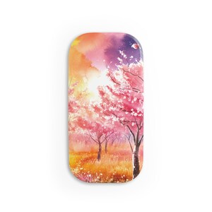 Cherry Blossom Phone Stand, Sakura Sunset Phone Holder, Pink Floral Phone Stand Decor, Aesthetic Blossom Phone Holder, Spring Garden Stand