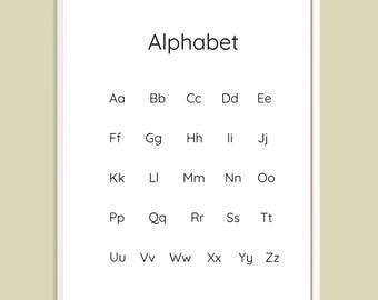 Natuur alfabet poster: Montessori Homeschool afdrukbare (8,5 x 11 digitale download)