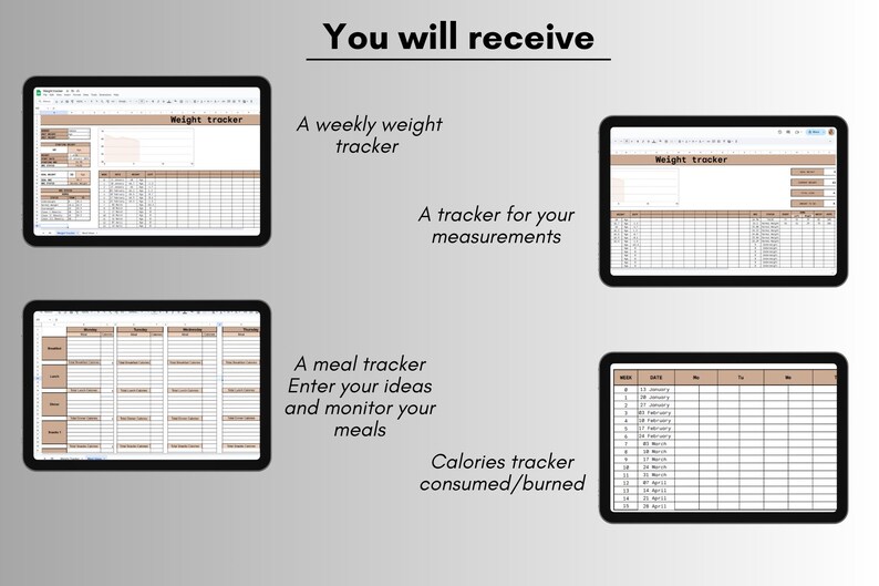 Digital Weight Tracker + Meal Planner – Track Your Progress and ...