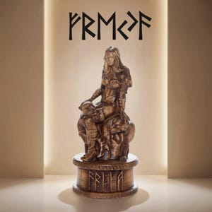 Freya Statue God Viking Pagan Paganism God Altar Sculpture Freyja Goddess Handmade Wooden Statue