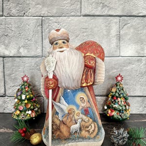 Handmade Father Frost Figurine Nativity Scene Christmas Decor