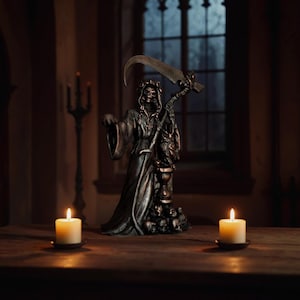 Santa Muerte Goddess Statue Holy Death for Home Altar Catholicism Wicca Statue Witches Mexican Saint Death Altar Statue Dia de Los Muertos