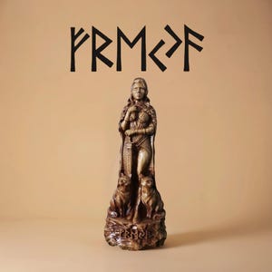 Freya Statue God Viking Pagan Paganism God Altar Sculpture Freyja Goddess Handmade Wooden Statue Freyja Hand Carved Viking Pagan Altar