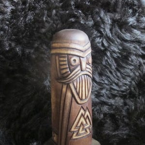 Handmade Wooden Odin Statue | Allfather | Wotan Statue | Norse Gods | Viking Pagan | Altar Mythology Wood Sculpture