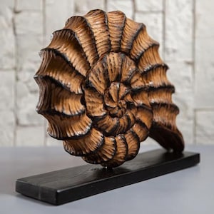 Mollusk Woodcarving | Organic Modern Decor | Unique Wooden Artwork | Handmade Original Design |  One of a Kind Gift | Natural Home Decor