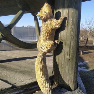 Hand Carved Wooden Squirrel | Squirrel Statue | Forest Animal Peanut Squirrel | Home Decor | Home Decoration | Wood Carving | Wood Art