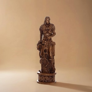 Wooden figurine Skadi Skaði Scandinavian goddess. Wooden figurine. Altar Heathen. Goddess wooden sculpture. Hand Carved. Scandinavian Gifts.