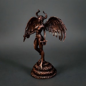 Handmade Copper Lilith Figurine Altar Goddess Demon