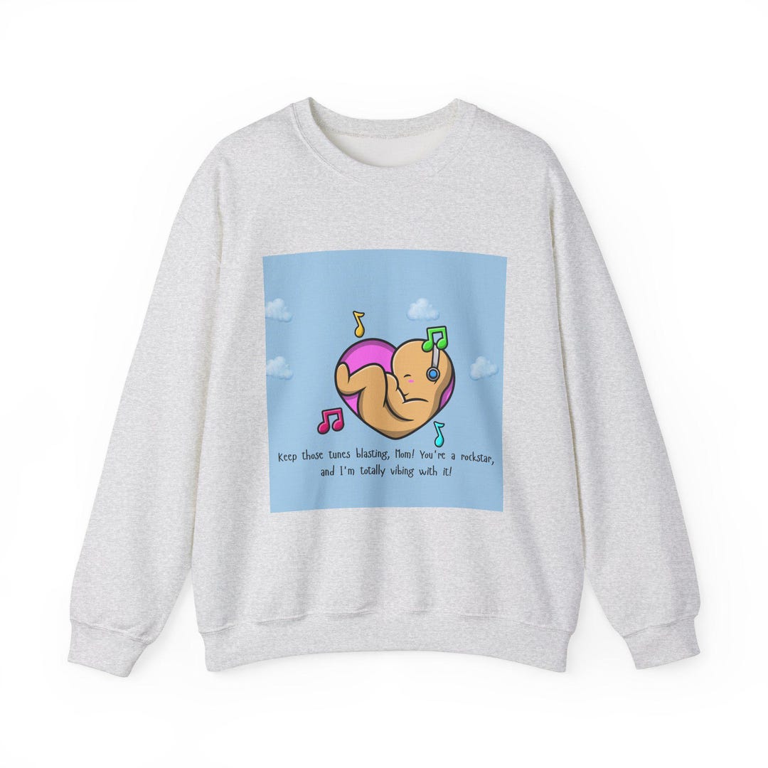 Baby in Mommy Tummy Vibing Sweatshirt, Music Lover Maternity Gift ...
