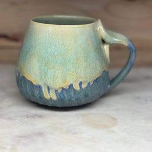 Handmade Ceramic mug. Pottery Mug. Coffee mug. Tea cup. Seafoam green.