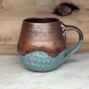 Handmade Ceramic mug. Pottery Mug. Coffee mug. Tea cup. Copper.