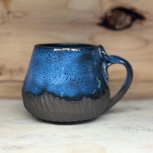 Handmade Ceramic mug. Pottery Mug. Coffee mug. Tea cup. Dark blue.