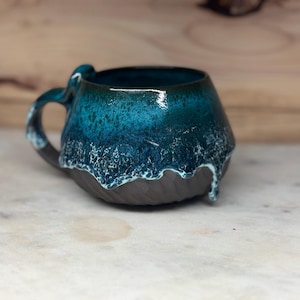 Handmade Ceramic mug. Pottery Mug. Coffee mug. Tea cup. Ocean blues.