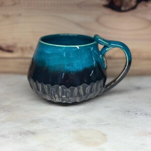 Handmade Ceramic mug. Pottery Mug. Coffee mug. Tea cup. Teal.