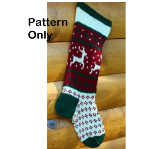 Christmas Stocking Knitting Pattern Dancing Deer
