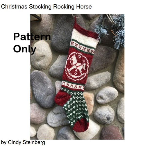 Christmas Stocking Knitting Pattern Rocking Horse