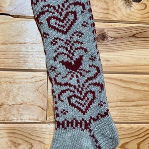 Original Weihnachtsstrumpf, handgestrickter Strumpf, Vintage Knit Weihnachtsstrumpf