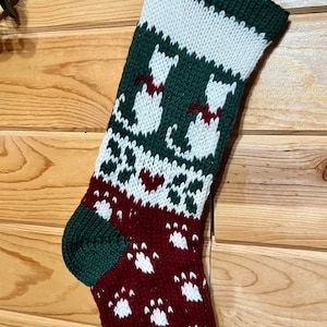 Christmas Stocking Knitting Pattern Cat
