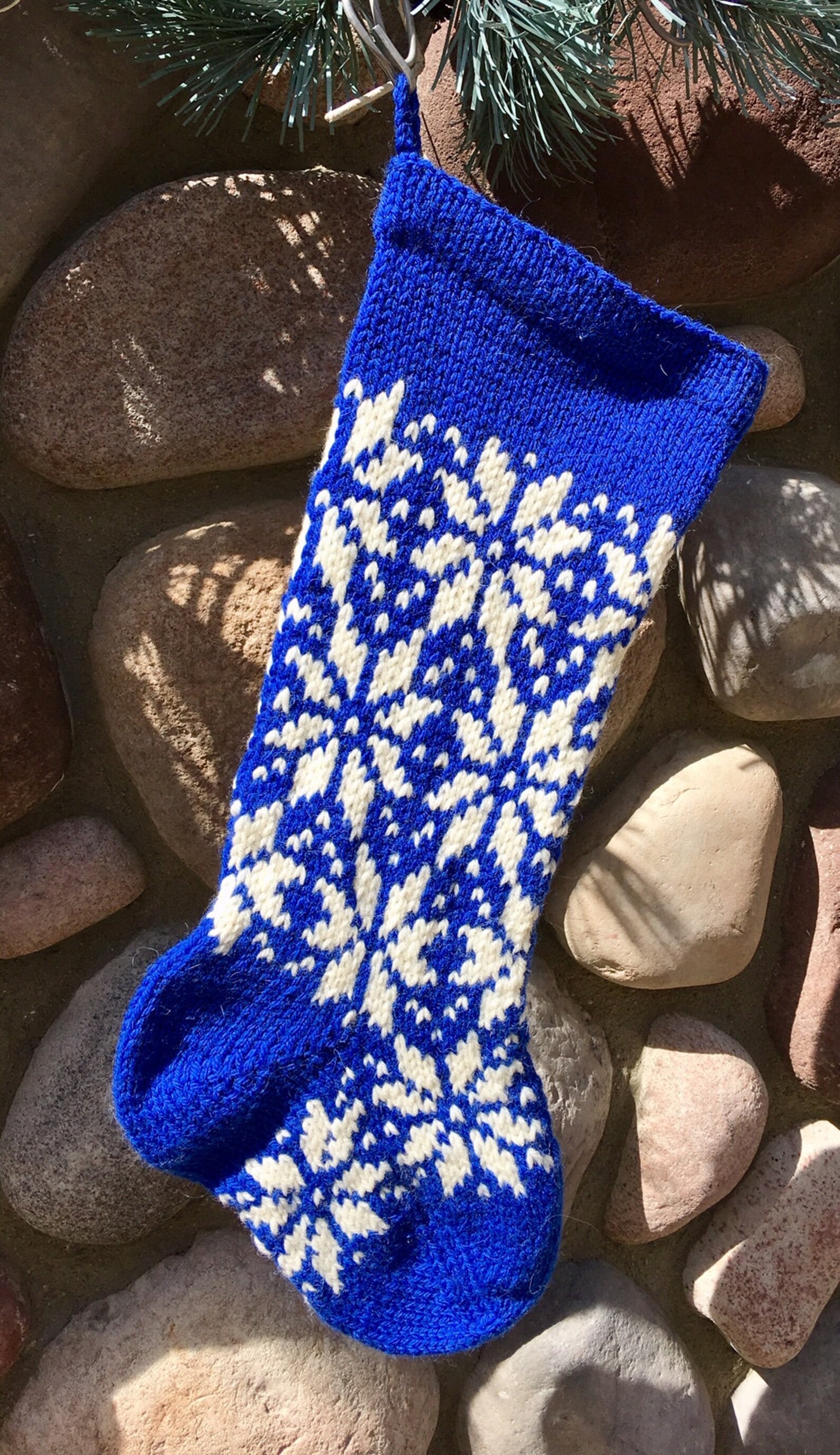 Knitted Christmas Stocking Snowflake - Etsy