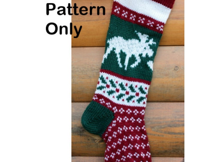 Christmas Stocking Knitting Pattern Reindeer - Etsy Canada