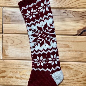 Original Weihnachtsstrumpf, handgestrickter Strumpf, Vintage Knit Weihnachtsstrumpf