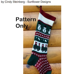 Christmas Stocking Knitting Pattern Train