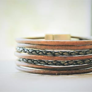 Unisex Lederarmband / Wickelarmband aus Leder / Herren Armbänder / Leder Manschette /Boho Urban Armband / Vatertag