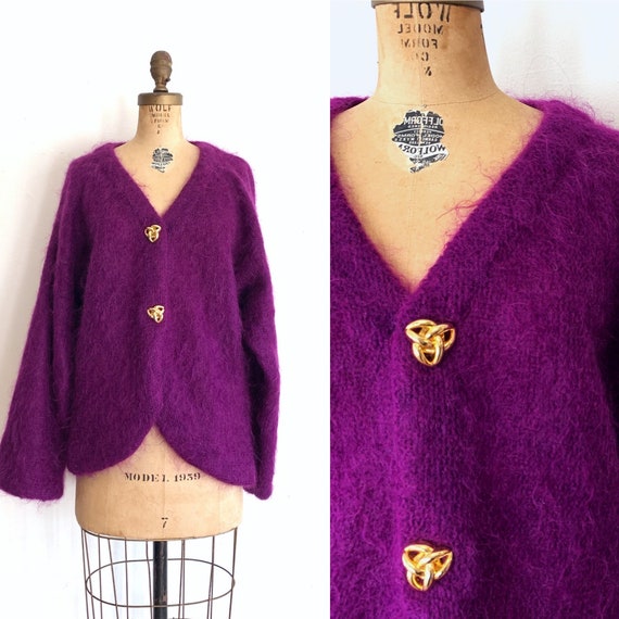 Vintage Mohair Sweater / Vintage Anne Klein / Purp