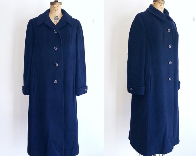 Vintage Cashmere Coat / 1960s Navy Blue Coat / Medium - Etsy