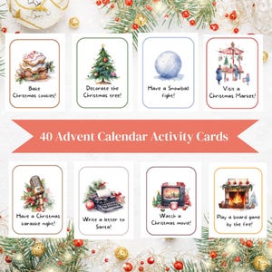Christmas Countdown, Advent Calendar, Festive Activities, Advent Calendar Activities, Christmas Flashcards, Winter cards, Christmas Advent