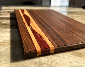 Walnut Charcuterie Board – Handcrafted Hardwood Serving Tray, Mosaic Cheese Board