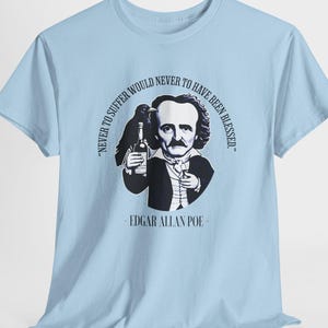Edgar Allan Poe Quote Unisex Tee, Literary T-Shirt, Never to Suffer Quote Shirt, Poe Lover Gift, Gothic Tee, Dark Academia Clothing