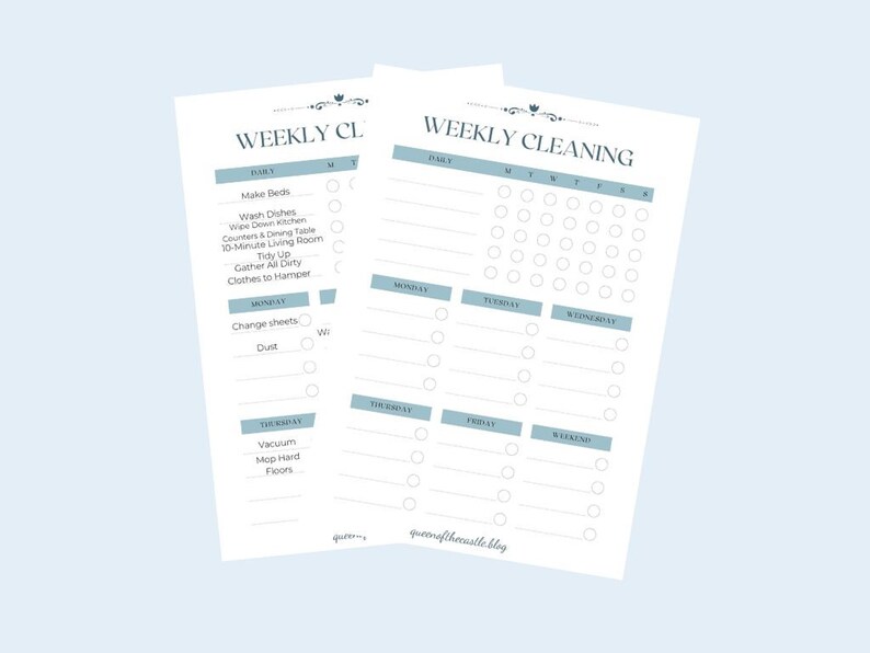 Printable Daily &amp; Weekly Cleaning Schedule | Cleaning Schedule Template ...