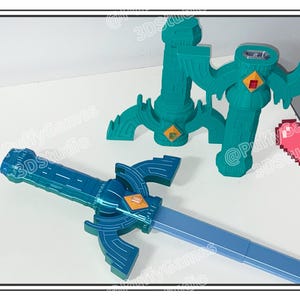 3D Printed Master Sword – Zonai Inspired | [Silk / Matte] Finish | Gaming Prop, Cosplay Accessory, Display Piece