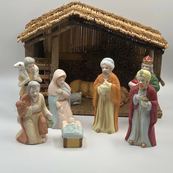 Ceramic Nativity Set Etsy