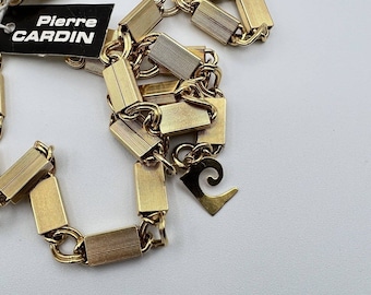 Vintage PIERRE CARDIN Necklace Links Gold Tone Long NWT 40"