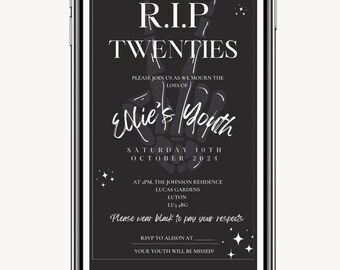 30.Geburtstag- Rip to my Twenties digitale Einladung