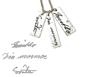 Engraved signature necklace