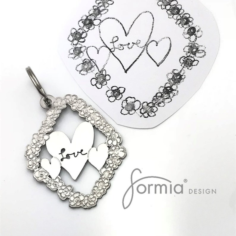 Your child's drawing on key chain for DAD durable image 5