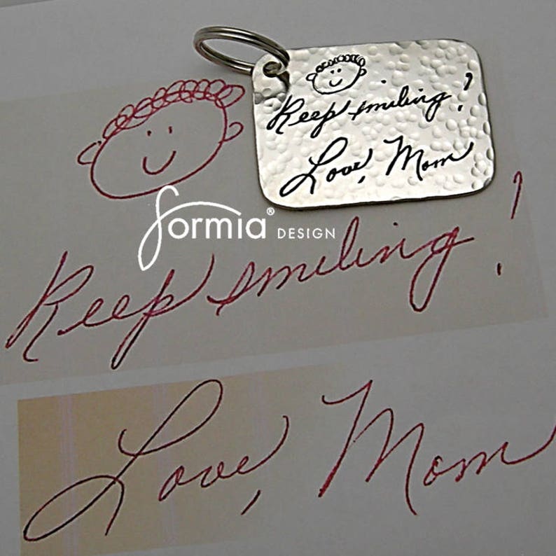 Engraved Signature, Autograph Key Chain , Actual Handwriting in Silver ...