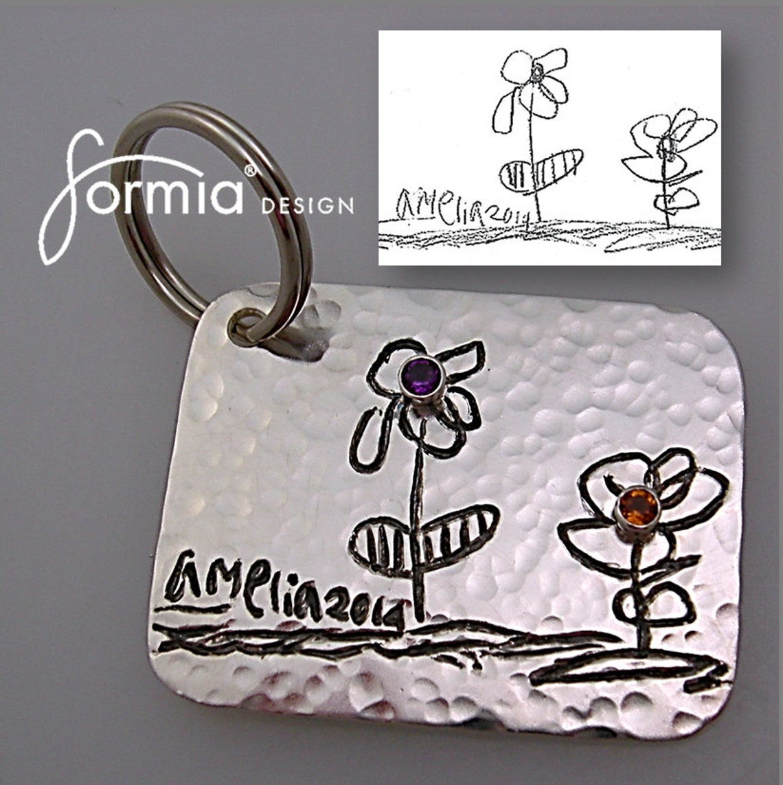 Engraved Signature, Autograph Key Chain , Actual Handwriting in Silver ...