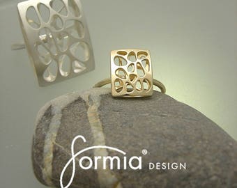 Funky decorative gold ring, limited edition Shadow ring collection