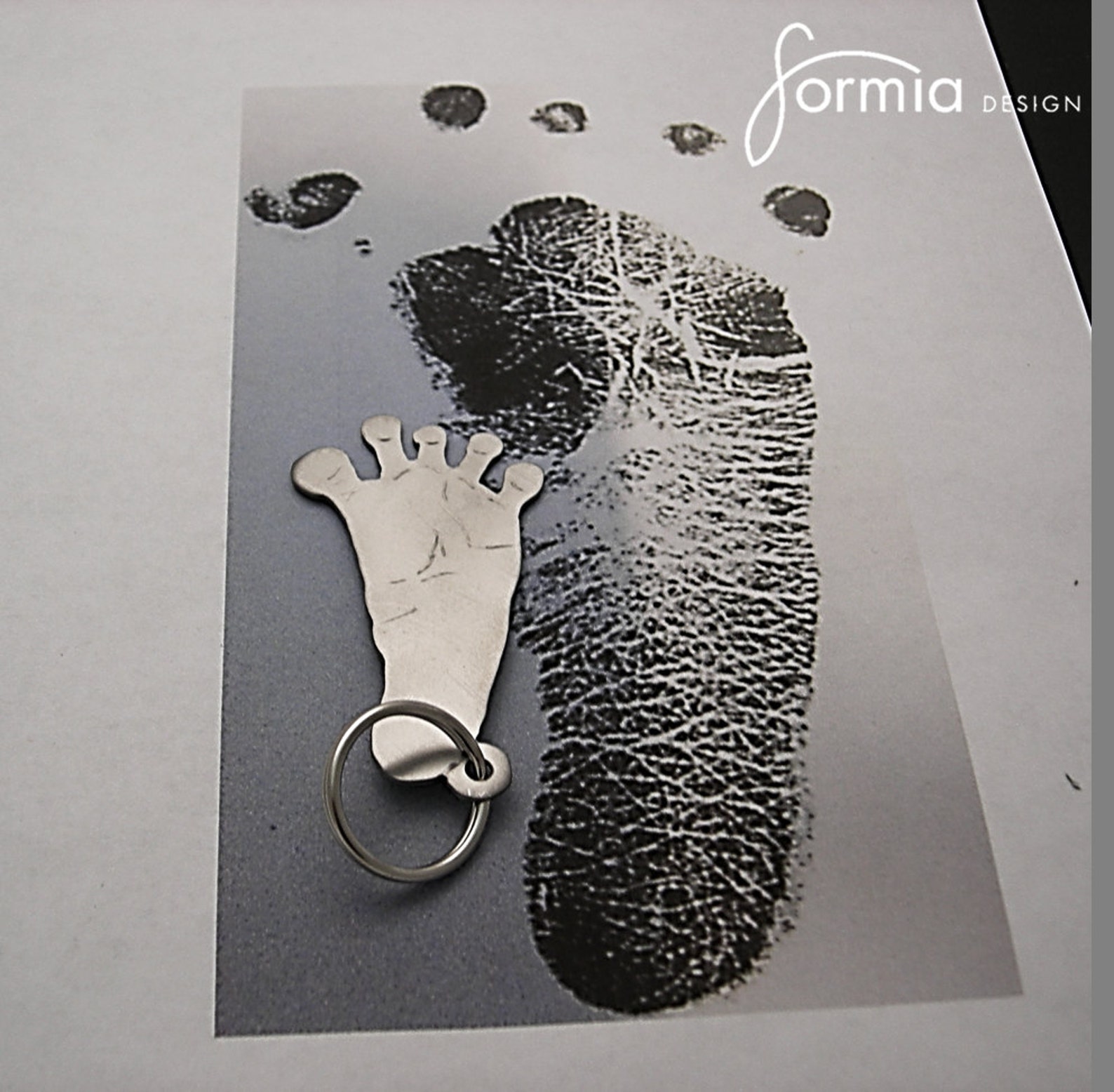 Keychain From Baby Footprint Babyfeet as a Key Ring Babyfoot Etsy