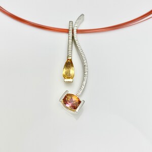 Elegant Imperial Topaz pendant combination pendant, gemstone drop pendular pendant image 2